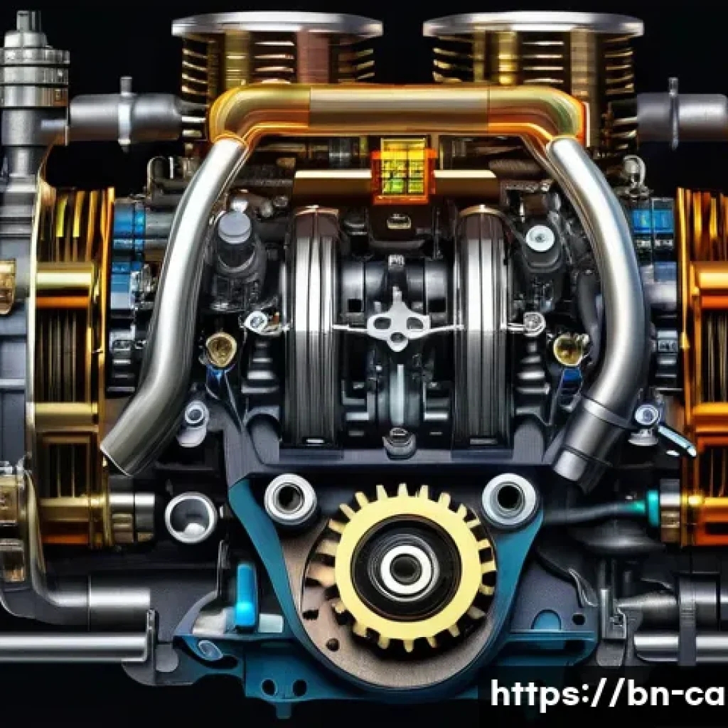 자동차정비 필기시험에서 필요한 공식 모음 - A highly detailed, realistic cross-sectional illustration of a car engine showing torque and RPM gau...