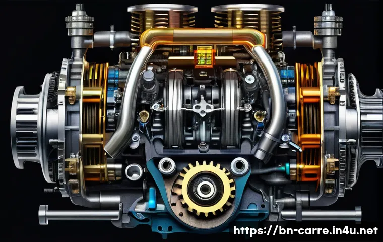자동차정비 필기시험에서 필요한 공식 모음 - A highly detailed, realistic cross-sectional illustration of a car engine showing torque and RPM gau...