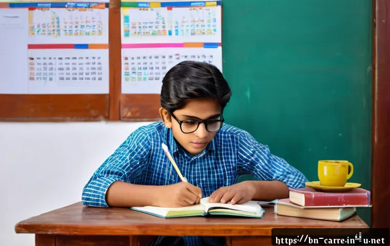 자동차정비기사 자격증 공부 방법 - A detailed study room scene featuring a young Bengali student sitting at a wooden desk with neatly a...